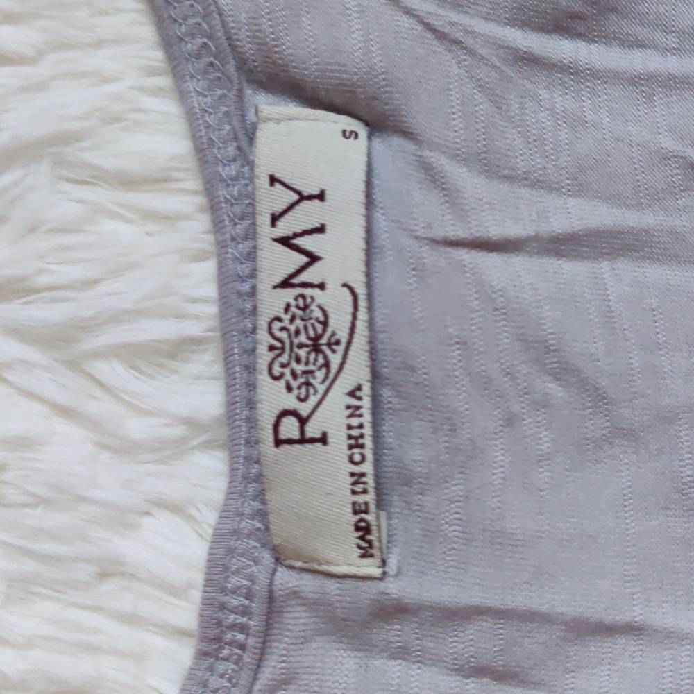 ROMY Lace Baby Doll Tank Top Gray, Size Small - Picture 5 of 6
